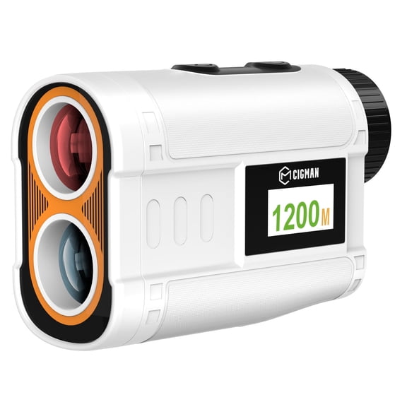 CIGMAN Golf Rangefinder with Slope, Magnetic Mount, Flag Lock Vibration, 1312 Yards, 6X Magnification, Rechargeable Laser Range Finder for Golf & Hunting CT-1200