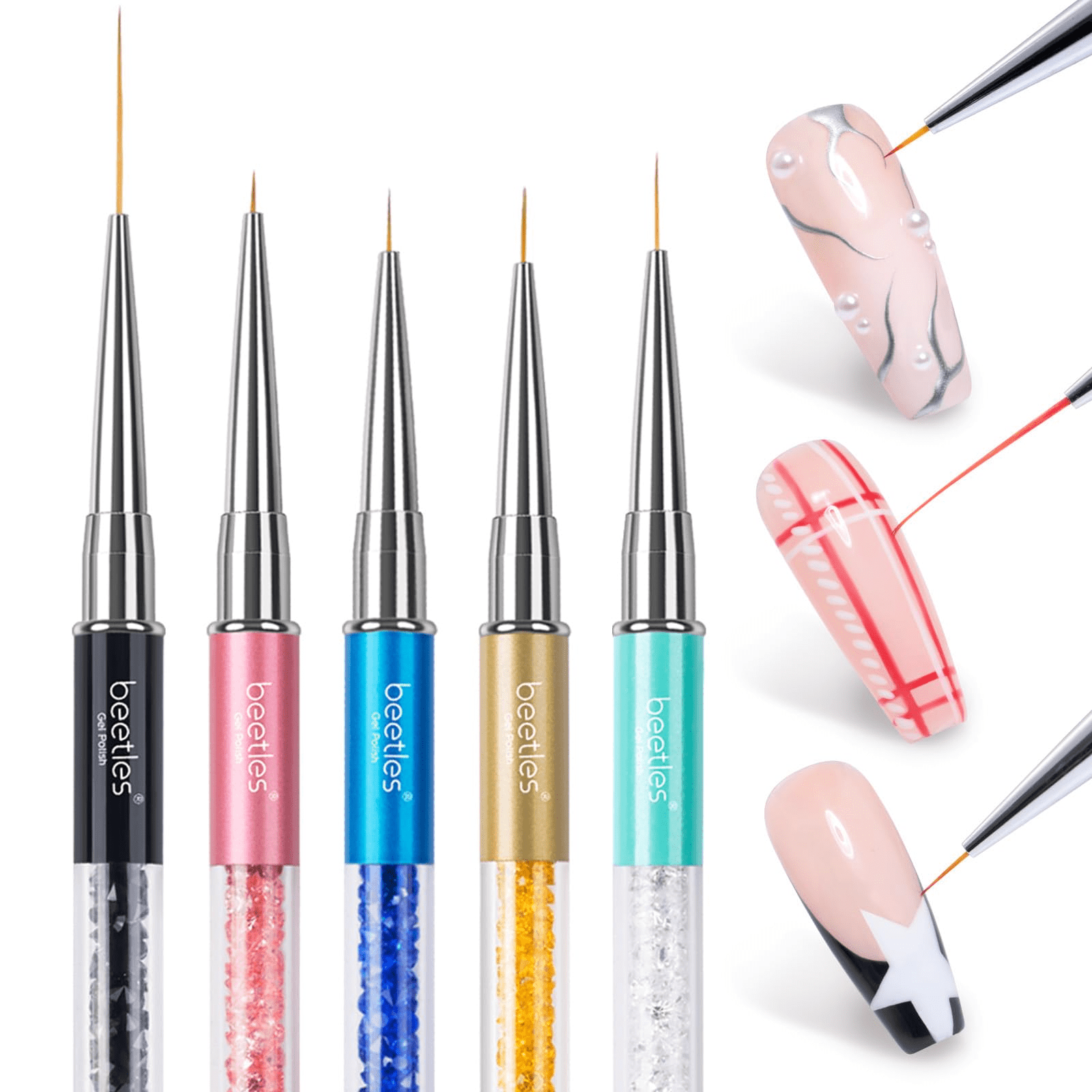5Pcs CIICII Gel Polish Nail Art Liner Brushes Painting Art Design Pen Set