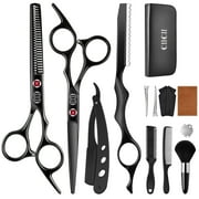 Hair Cutting Scissors Shears/Thinning/Set, CIICII 13Pcs Professional Hairdressing Scissors Set-Black