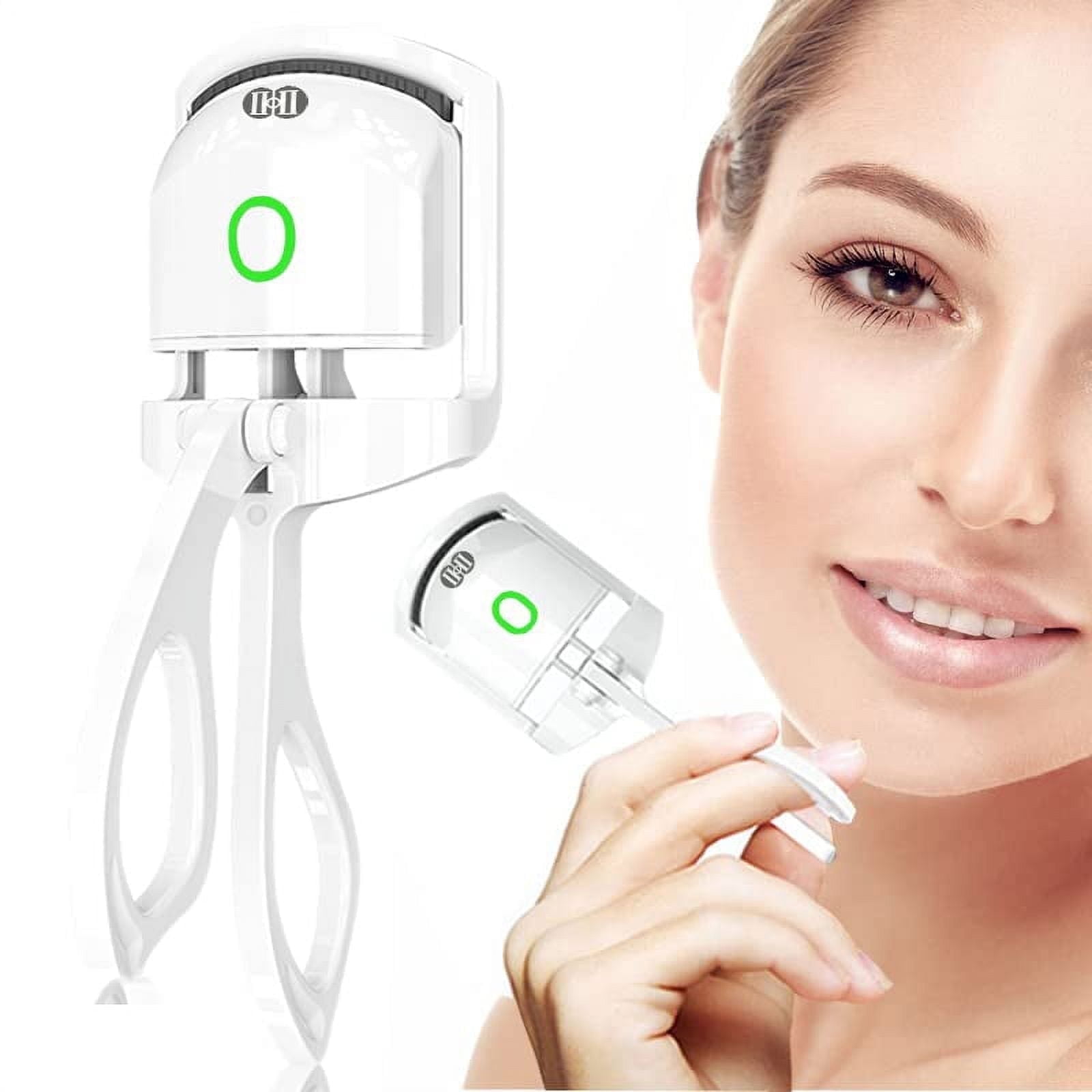 CIICII Heated Eyelash Curlers,Rechargeable Electric Eyelash Curler,Long-Lasting Heated Lash Curler for Natural Lashes-White