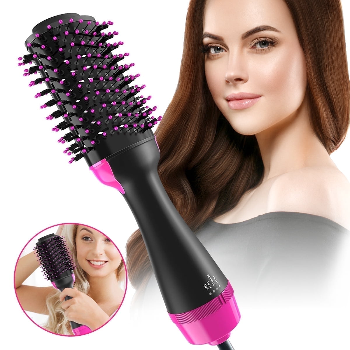 CIICII Professional Hair Dryer Brush,Blow dryer with comb,brush blow dryer for hair salons, hair styling-Black