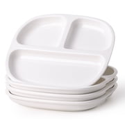 CIKICIKI 8" Ceramic Divided Plates Set of 4Pcs, Square