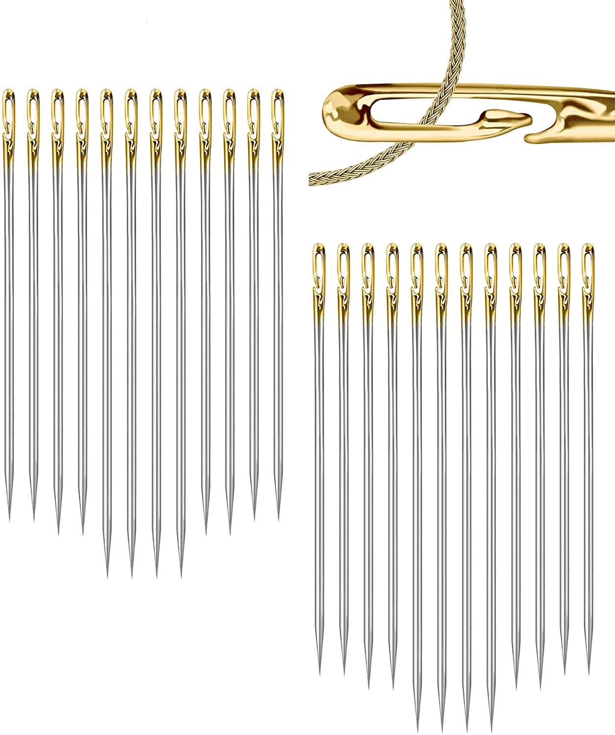12Pcs 3 Sizes Self Threading Needles Easy Side Stitching Pins Stainless  Steel Embroidery Needles for Hand Sewing Embroidery Tool - AliExpress