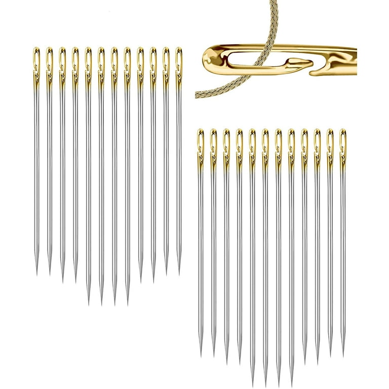 12pcs Self Threading Needles for Hand Sewing Easy Thread Needles