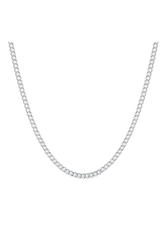 CILENON 16/18/20/22/24/26/28/30 Inch 2Mm Side Chain Fashion Cable Chain Silver Plated Chain Matching Simple Necklace For Women (A,C)