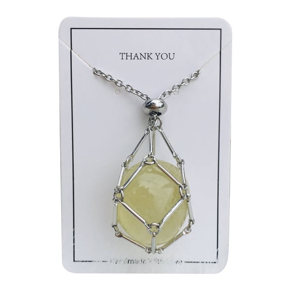 CILENON 2023 Crystal Stone Holder Necklace Handmade Adjustable Length Crystal Holder Necklaces Gemstone Necklace Stainless Steel Crystal Pendant Necklaces For Women And Men (A,One Size)