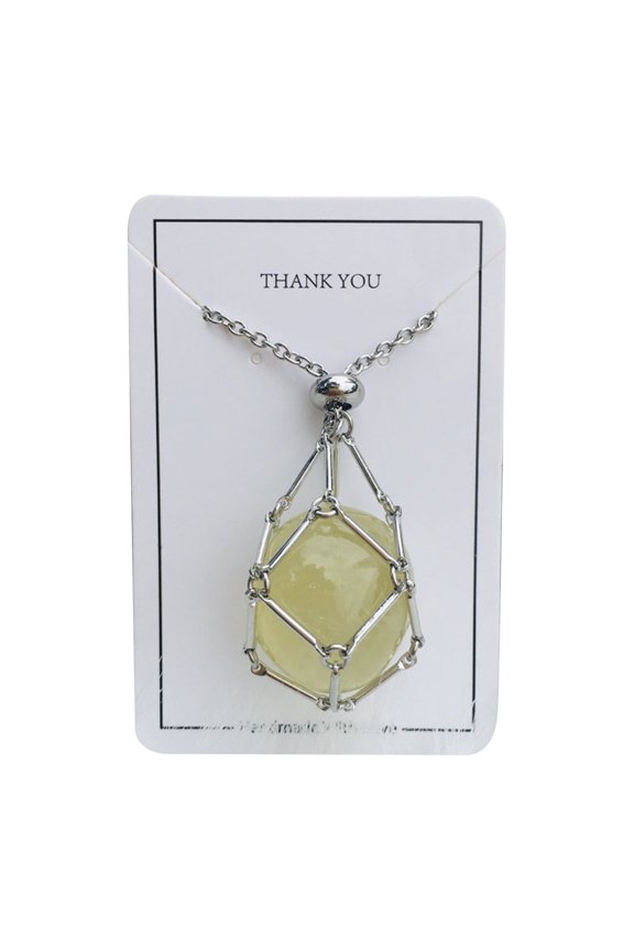 2023 Crystal Stone Holder Necklace Handmade Adjustable Length Crystal Holder Necklaces Gemstone Necklace Stainless Steel Crystal Pendant Necklaces For Women And Men (A,One Size)