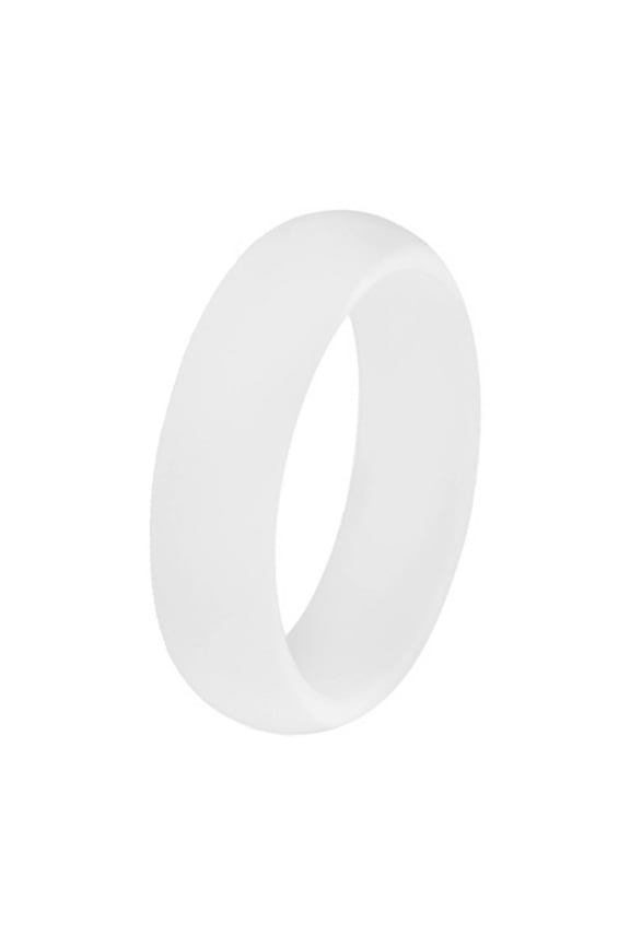 5.7Mm Silicone Ring European And American Women'S Jewelry Couple Ring Matchmaking Accessories Sports Glitter Ring Ring (White,F)