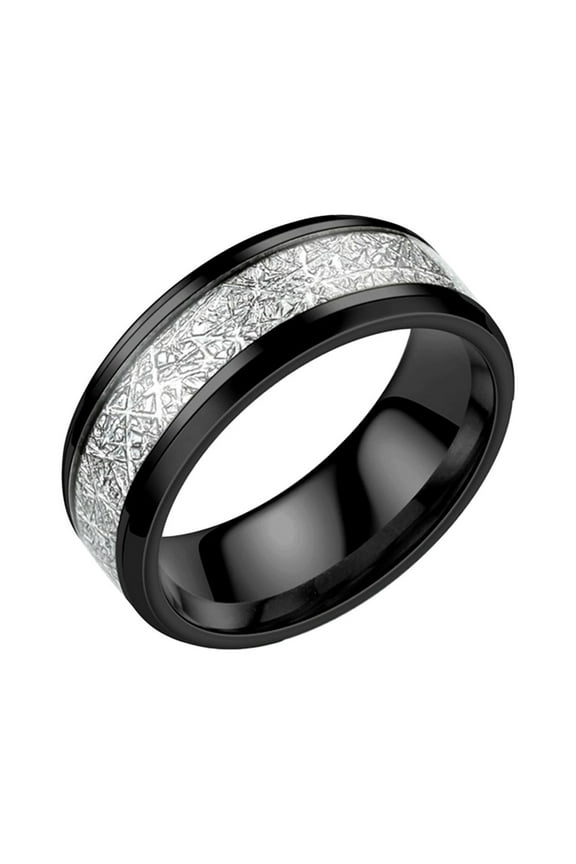 8Mm Titanium Steel Printing Color Sandblasted Rings Wedding Band Rings For Women Rings For Men Frosted Rings Geometry Rings Size 6 12 (Black,8)