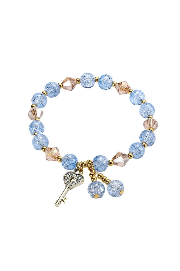 Bead Jade Crystal Lucky Bracelets For Women Chinese Style Good Lucky Jade Dainty Beads Bracelets Calming Stretch Bracelet Stress Relief Gifts For Women(D,One Size)