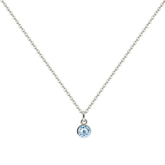 CILENON Birthstone Small Pendant Necklace Female Ins Cold Wind Jewelry Sweet Accessories (Blue,One Size)