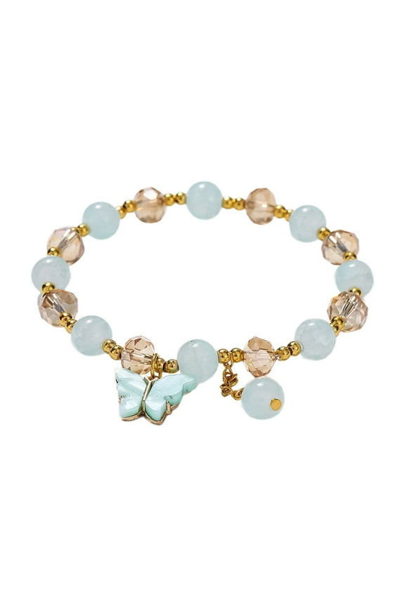 Blessing Good Luck Jade Crystal Lucky Bracelets for Women Chinese Style Good Lucky Key Jade Dainty Beads Bracelets Christmas Ideas for Women Men(White,One Size)