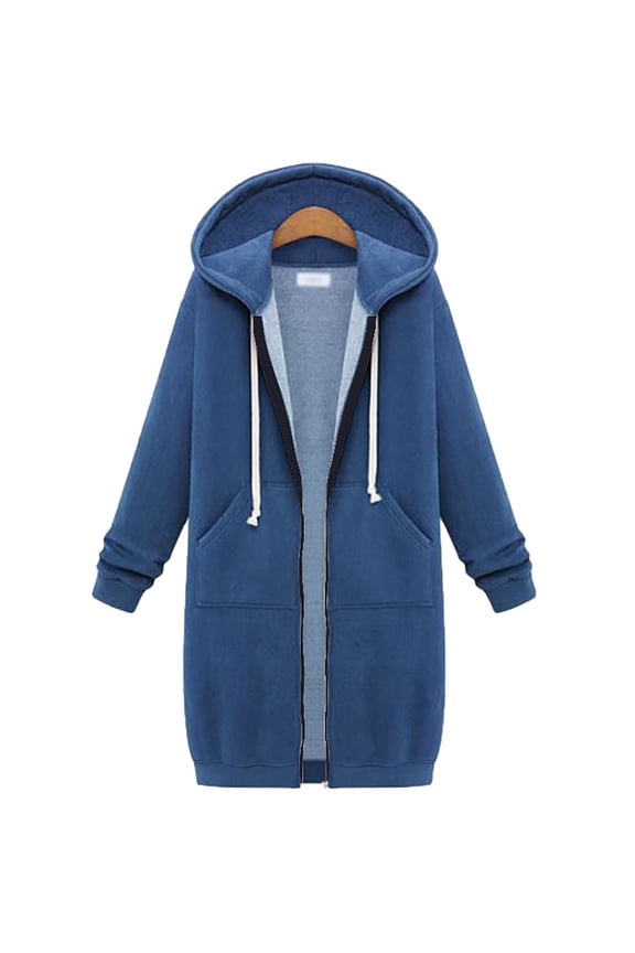 Cardigan for Women Autumn and Winter Women's Hooded Long Sleeve Medium Long Sweater Sweater Long Coat (D,XXL)