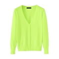 thumbnail image 1 of CILENON Summer Blazers Women's Lightweight V Neck Cardigan Sweater (Available In Plus Size) (Green,XL), 1 of 2