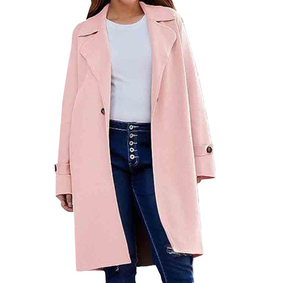 CILENON Chaquetas De Mujer Elegantes Women's Long Sleeve Lapel Coatigan Winter Knit Sweater Jacket Coats (Red,L)