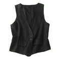 thumbnail image 1 of CILENON Chaquetas De Mujer Elegantes Womens Vest Casual Sleeveless Cardigans Jacket Loose and Thin V Neck Casual Vest Top (Black,XXL), 1 of 7