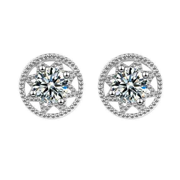 CILENON Christmas Gifts Silver Stud Earrings for Women Hypoallergenic 925 Sterling Silver Stud Earrings Trendy Anniversary Birthday Gifts(A,One Size)