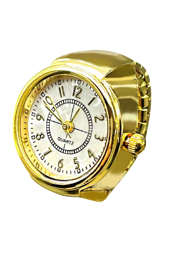 Christmas Gifts Wedding Bands Real Watch Ring To Tell Time Vintage Watch Clock Ring Round Chunky Ring Silver Adjustable Ring Fashion Watch Jewelry