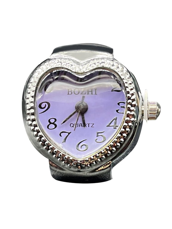 Christmas Gold Ring Real Watch Ring To Tell Time Vintage Watch Clock Ring Round Chunky Ring Silver Adjustable Ring Fashion Watch Jewelry