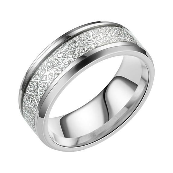 CILENON Chunky Rings 8Mm Titanium Steel Printing Color Sandblasted Rings Wedding Band Rings for Women Rings for Men Frosted Rings Geometry Rings Size 6 12 Wedding Rings Womens Jewelry (Silver,9)