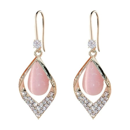 CILENON Clearance Elegant Simulated Pearl Hoop Earrings for Women Lightweight Faux Pearl Earrings Dangle Drop Earrings Cz Diamond Pearl Earrings Wedding Jewelry(Pink,One Size)