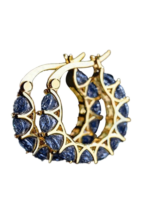 Clearance Hoop Earrings for Women Trendy Gold Plated Lightweight Cubic Zirconia Chunky Cartilage Huggie Hoop Earrings Hypoallergenic Gold Jewelry for Women(D,One Size)
