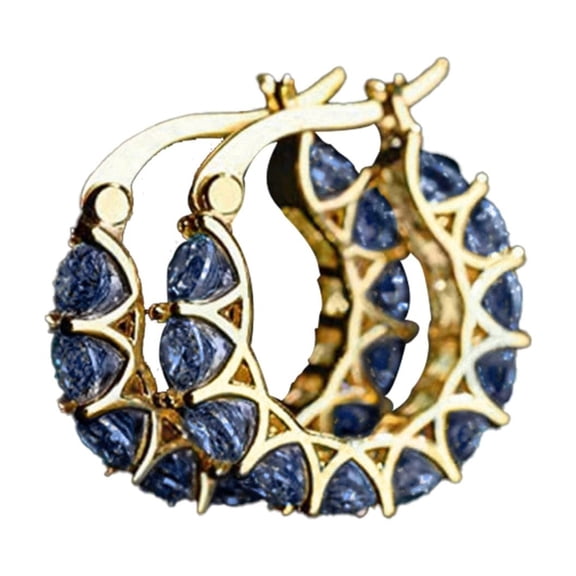 CILENON Clearance Hoop Earrings for Women Trendy Gold Plated Lightweight Cubic Zirconia Chunky Cartilage Huggie Hoop Earrings Hypoallergenic Gold Jewelry for Women(D,One Size)