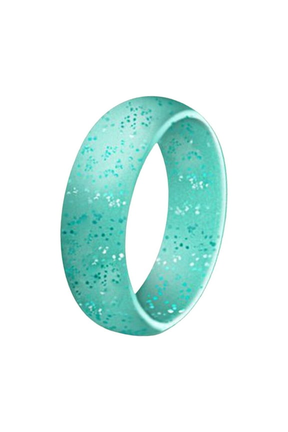 Costume Jewelry for Women 5.7Mm Silicone Ring Women's Jewelry Couple Ring Matchmaking Accessories Sports Glitter Ring Ring Love Ring Stackable Rings Sterling Silver Rings(Sky Blue,7)