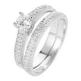 thumbnail image 1 of CILENON Couple'S Rings With Diamonds For Women Fashion Jewelry Popular Accessories (Silver,9), 1 of 6