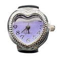 thumbnail image 1 of CILENON Cubic Zirconia Ring Real Watch Ring To Tell Time Vintage Watch Clock Ring Round Chunky Ring Silver Adjustable Ring Fashion Watch Jewelry Womens Rings Silver Rings for Women (Purple,One Size), 1 of 4