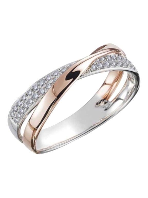 Diamond Ring Give My Daughter Card Ring forever Love Knot Ring And Rhinestone Information Card Jewelry Gift Silver Adjustable Knot Card Ring Jewelry for Women Engagement Ring (Gold,6)