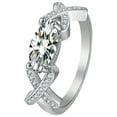 thumbnail image 1 of CILENON Diamond Ring Ladies Fashion Rings Inlaid Zircon Personalized Fashion Combinations Crystal Horse Eye Diamond Rings Women Rings Trendy Jewelry Diamond Rings(White,10), 1 of 6