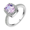 thumbnail image 1 of CILENON Diamond Ring Square Zircon And Diamond Ring for Women Fashion Jewelry Popular Accessories for Wife Jewelry for Women Engagement Ring Gold Plated Rings(Pink,9), 1 of 6