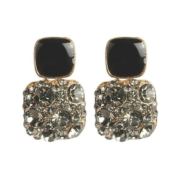 CILENON Earrings 2024 Fashion Design Simple And Cool Earrings Purple Square Drip Oil Earrings (B,One Size)