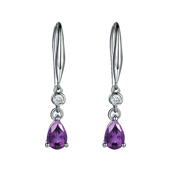 CILENON Earrings Fashion Diamond Gem Drop Earrings Birthday Party Fashion Earrings Jewelry Gifts (Purple,One Size)