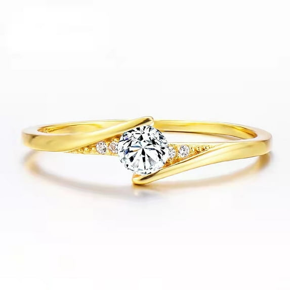 CILENON Engagement Round Cut Zircons Women Wedding Rings Jewelry Rings For Woman (C,8)