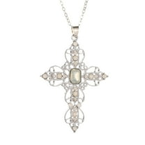 CILENON Fashion Beautiful Alloy Cross Pendants Necklaces Cross Pendant Necklace Jewelry Gifts For Women (A,One Size)