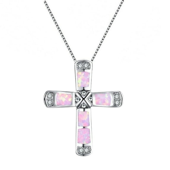 CILENON Fashion Beautiful Alloy Cross Pendants Necklaces Cross Pendant Necklace Jewelry Gifts For Women (E,One Size)