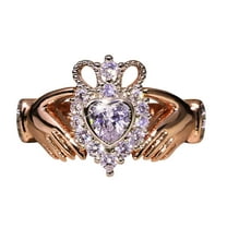 CILENON Fashion Jewelry Rings For Women Romantic Wedding Band Jewelry Gift (Gold,8)