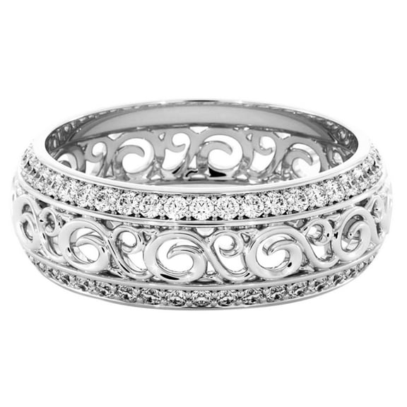 CILENON Valentine'S Day Gift Micro Inlay Hollow Ring For Girlfriend (Silver,9)