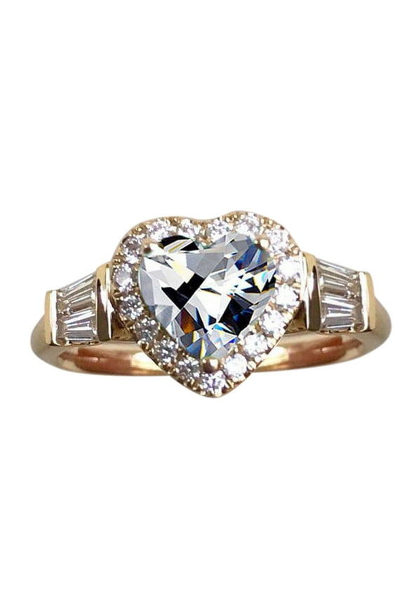 Gemstone Birthstone Sapphire Statement Engagement Rings For Women Anniversary Promise Rings For Her (White,7)