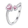 thumbnail image 1 of CILENON Girls Ring 925 Sterling Silver Birthstone Rings For Women Adjustable Open Heart Ring Constellation Month Band For Teen Girls Daughter Birthday Gifts Jewelry (J,A), 1 of 6