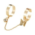 thumbnail image 1 of CILENON Gold Band Ring Woman Punk Style Chain Ring Opening Adjustable Ring Butterfly Ring Set Gold Engagement Rings for Women Thumb Rings for Women Ring Set for Women(Gold,One Size), 1 of 4