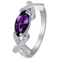 thumbnail image 1 of CILENON Gold Engagement Rings for Women Ladies Fashion Rings Inlaid Zircon Personalized Fashion Combinations Crystal Horse Eye Diamond Rings Thumb Rings for Women Ring Set for Women (Purple,7), 1 of 6