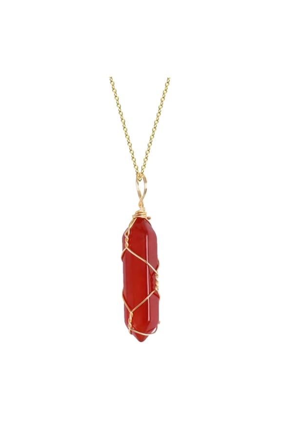 Round 10Mm Carnelian Crystal Necklaces For Women,Silver Carnelian Stone Crystal (C,One Size)