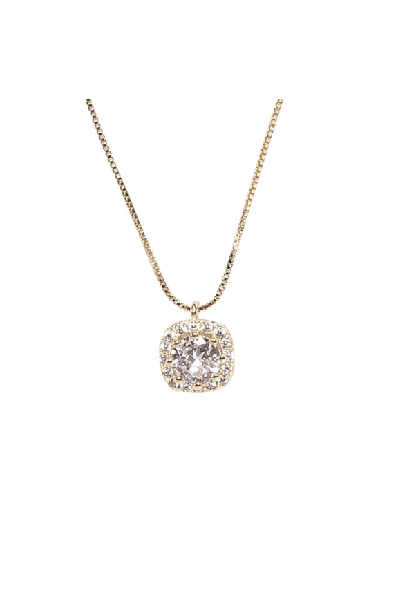Gold Necklace for Women,Dainty Gold Necklaces 14K Gold Plated Diamond Necklaces Cute Cz Solitaire Choker Necklaces for Women Simple Cubic Zirconia Pendant Necklace Gifts(Gold,One Size)
