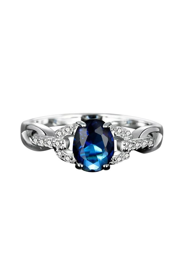 Gold Plated Rings for Women Geometry Diamond Ring Elegant Rhinestone Ring Blue Red Jewellery Rings Women Fashion Full Diamond Zircon Rings for Women Size 5 12 (Blue,9)