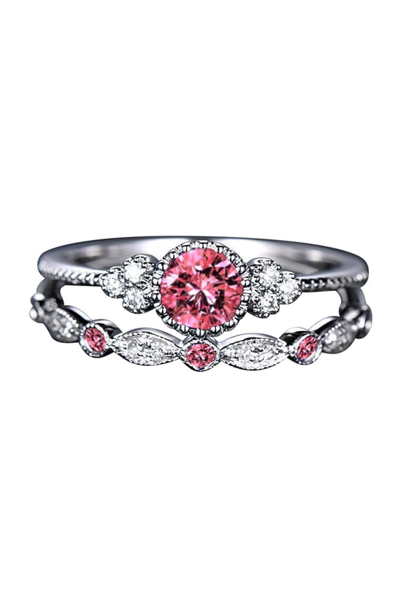 Gold Ring Ring Fashion Women's Jewelry 1 Diamond Rings Couple Set Pair 510 Size Rings Gold Filled Ring Gold Ring Set Wedding Bands(Pink,10)