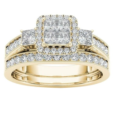CILENON Gold Rings for Women Non Tarnish Fashion Couple Rings Classic Gold Plated Ring Inlaid Zircon Jewelry Rings Chunky Rings Wedding Rings Womens Jewelry(Gold,10)