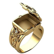 CILENON Gold Rings for Women Personality Rings Open Top Men's And Women's Rings Popular Couple Rings Valentine's Day Gifts Rings for Women Gold Plated Rings for Women (Gold,9)